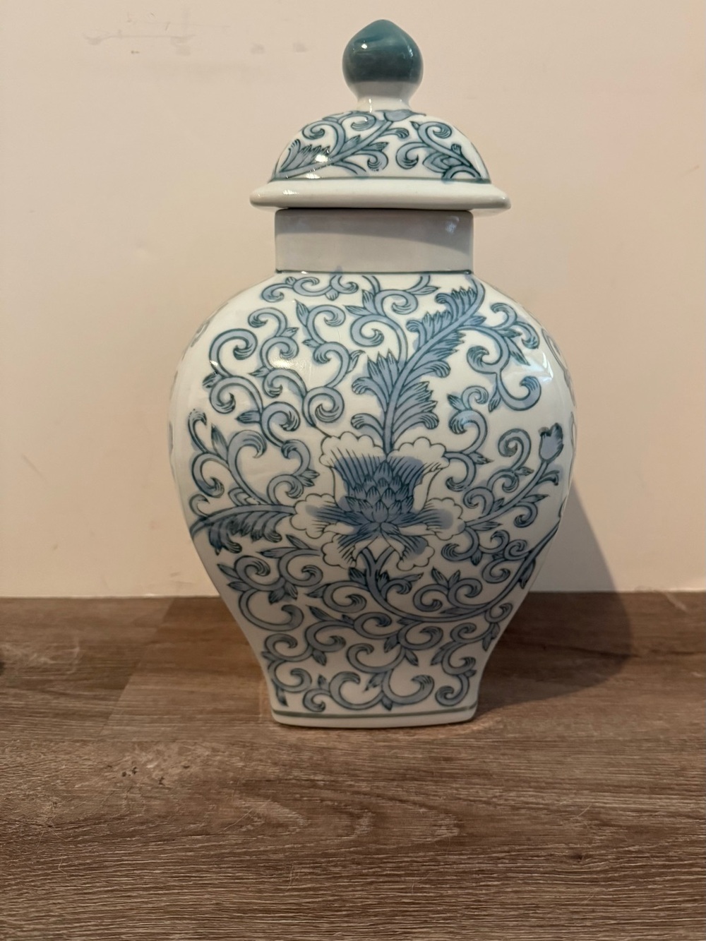 Pretty Scroll Motif Jar with Lid- NWT